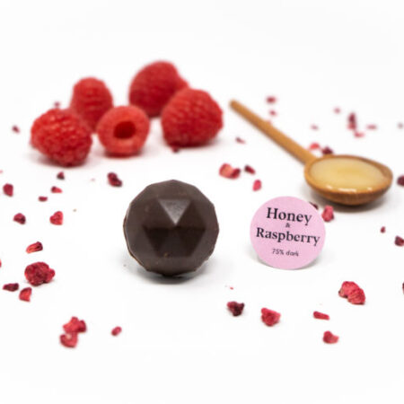 Honey Raspberry 75 Dark BonBon - The Good Chocolatier Honey Raspberry 75 Dark BonBon - The Good Chocolatier