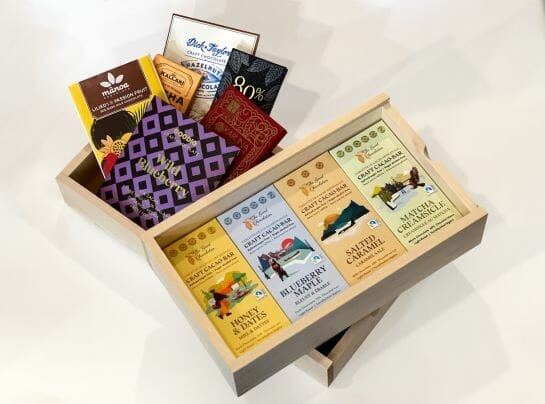 The GOOD Chocolatier Subscription all bars in box 1