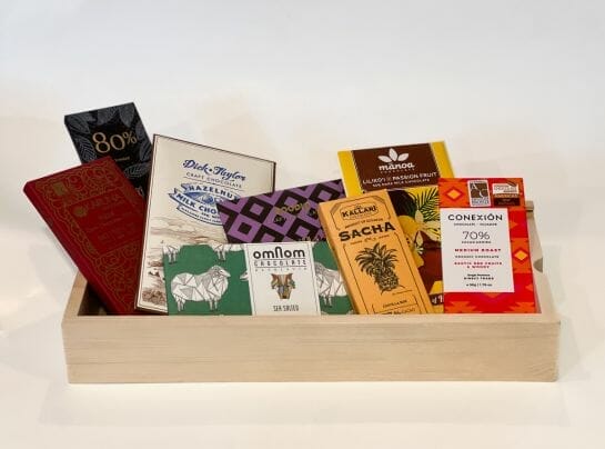 The GOOD Chocolatier Subscription surprise bars in box 1